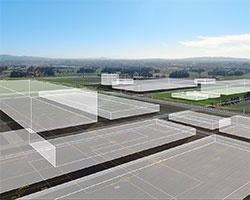 A computer generated image of where buildings might be located at Hillsboro Technology Park