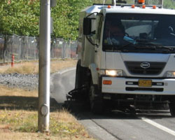 Street sweeper cleaning City road