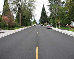 Cars parked along street