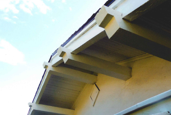 Restored historical roof eaves