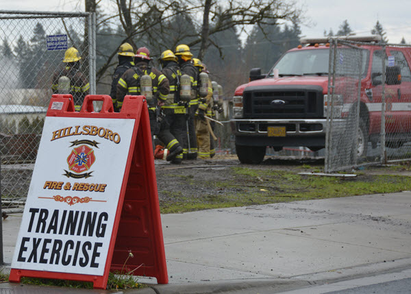 Training Exercise Sign and Crew