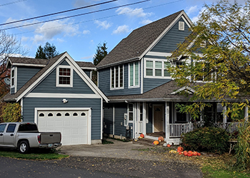 A home with an accessory dwelling unit built into a garage