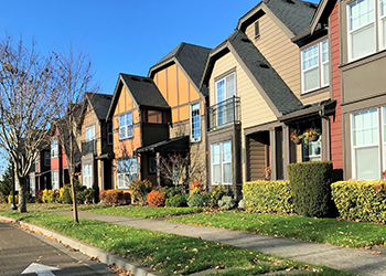 A row of townhouses