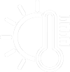 Sun and thermometer icon