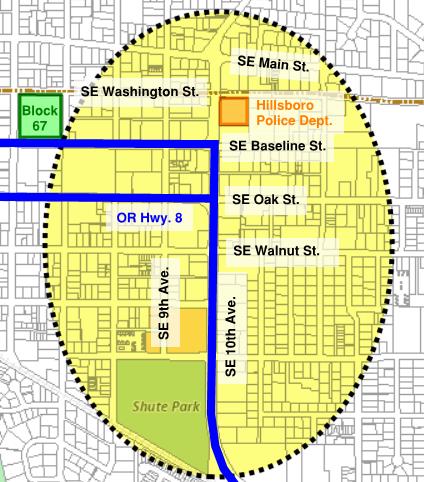 map highlighting 10th avenue area