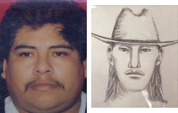 Photo of murder Franciso Neri and a sketch of the suspect