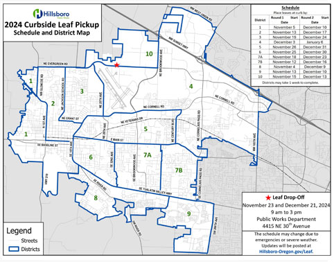2024 Leaf pickup map English picture