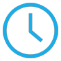 Blue Clock Icon: Rescheduled