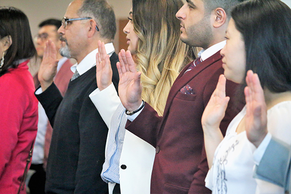 Group of people at Naturalization Ceremony