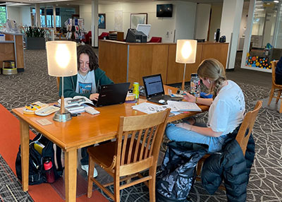 Students studying at Brookwood Library