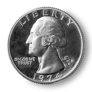 A quarter coin