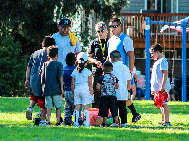 Kids at the 2022 Latino Soccer game.