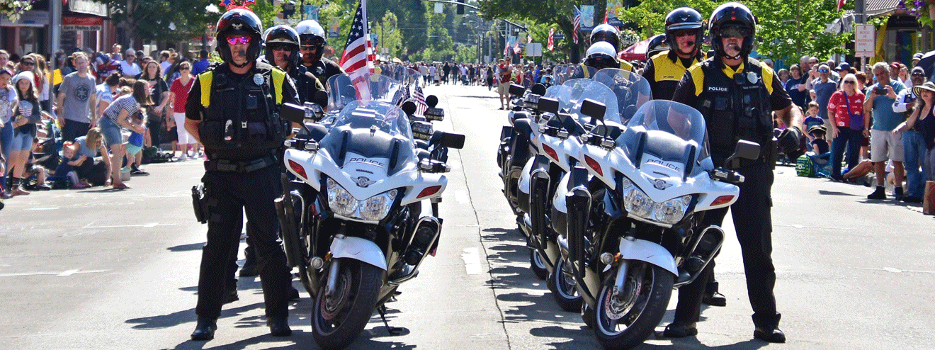 Motor officers at a Hillsboro event