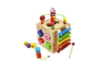 A colorful interactive early learning toy