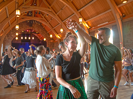 Community dancing at Salsa Night