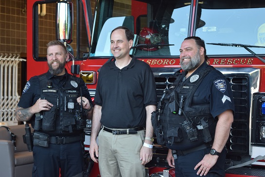 Sean Walkenhorst with Hillsboro Police officers