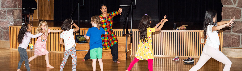 Young student in an Indian Dance class