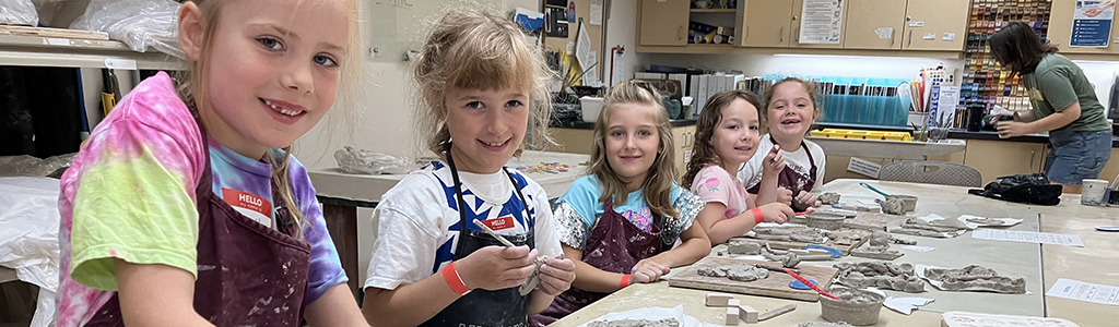 Young students in youth clay class