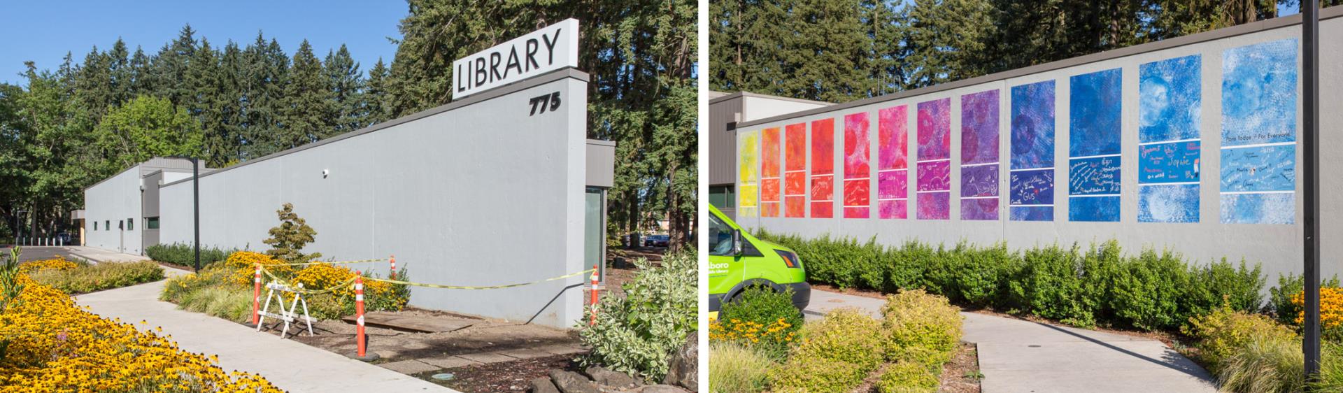 two images of Shute Park Library