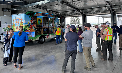 Public Works staff enjoy Kona Ice in celebration of the launch of the Strategic Plan Update