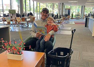 Father and Son at SHute Park Library