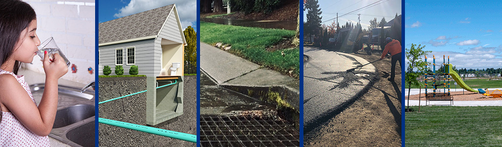 Drinking water, sanitary sewer, storm sewer, transportation road maintenance, Butternut Creek Park in South Hillsboro